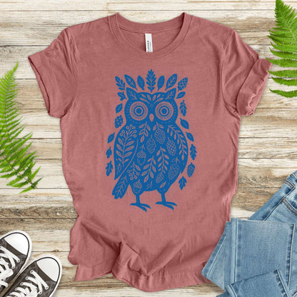 Owl Made of Nature Elements Forest T-Shirt