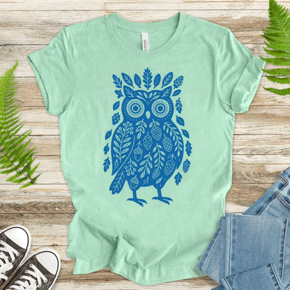 Owl Made of Nature Elements Forest T-Shirt