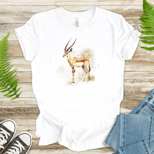 Watercolor Antelope T-Shirt – African Safari Wildlife Art Tee