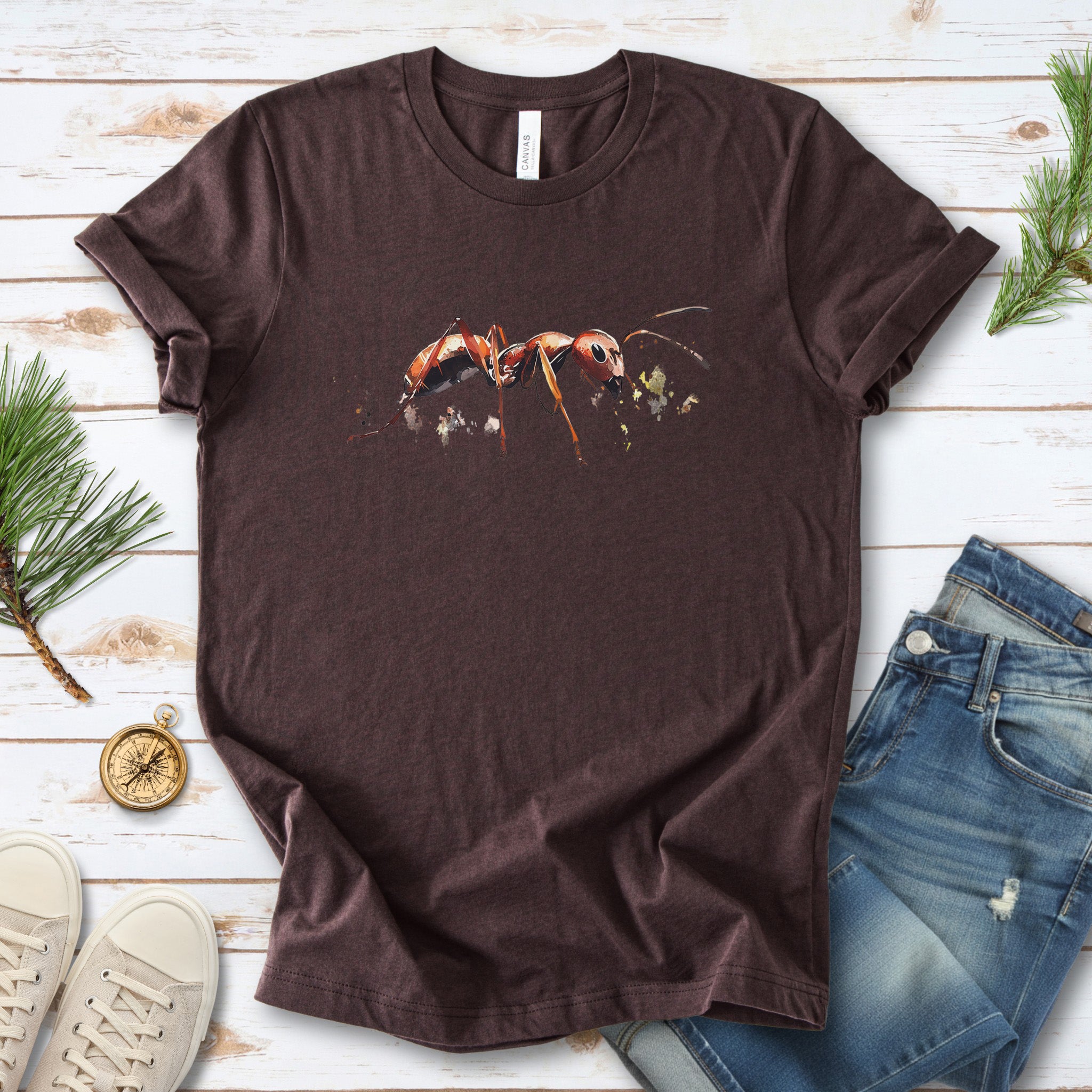 Watercolor Ant T-Shirt – Insect Lover Nature Art Tee