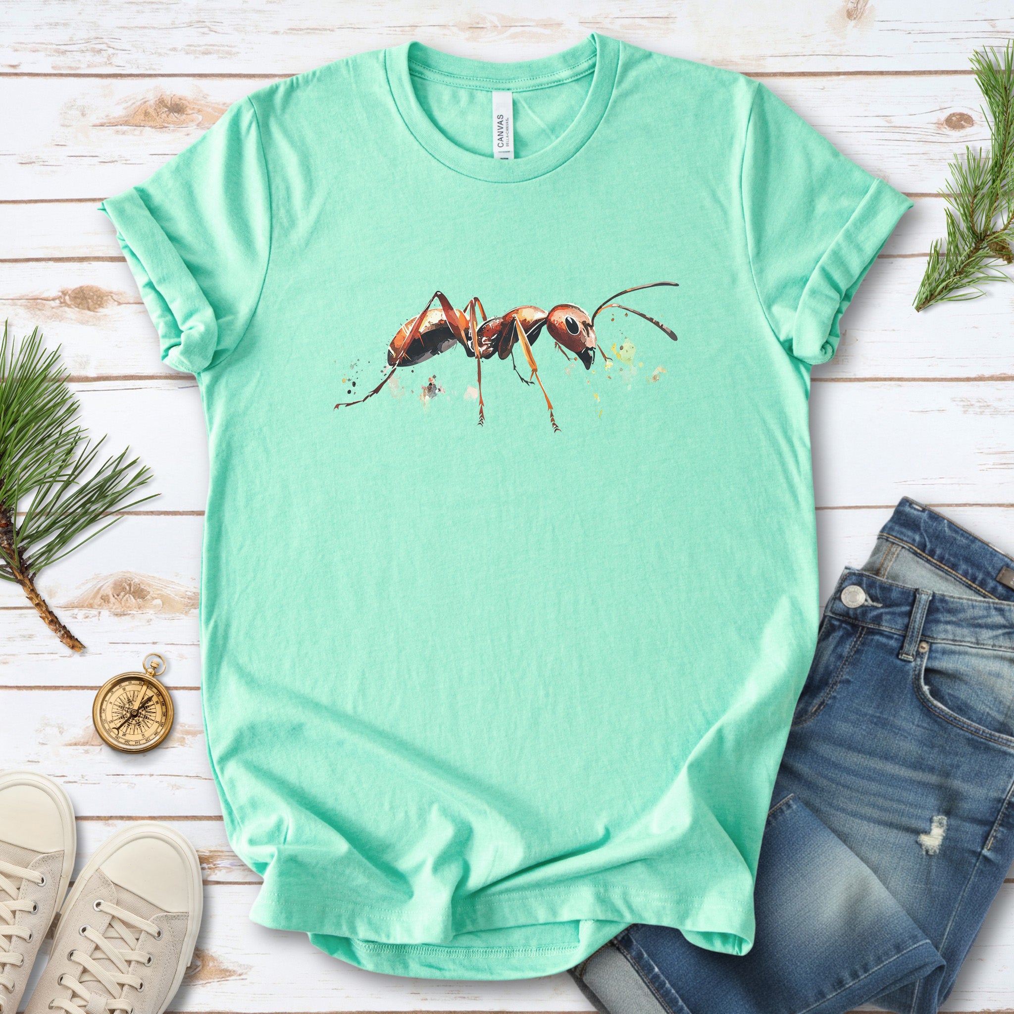 Watercolor Ant T-Shirt – Insect Lover Nature Art Tee