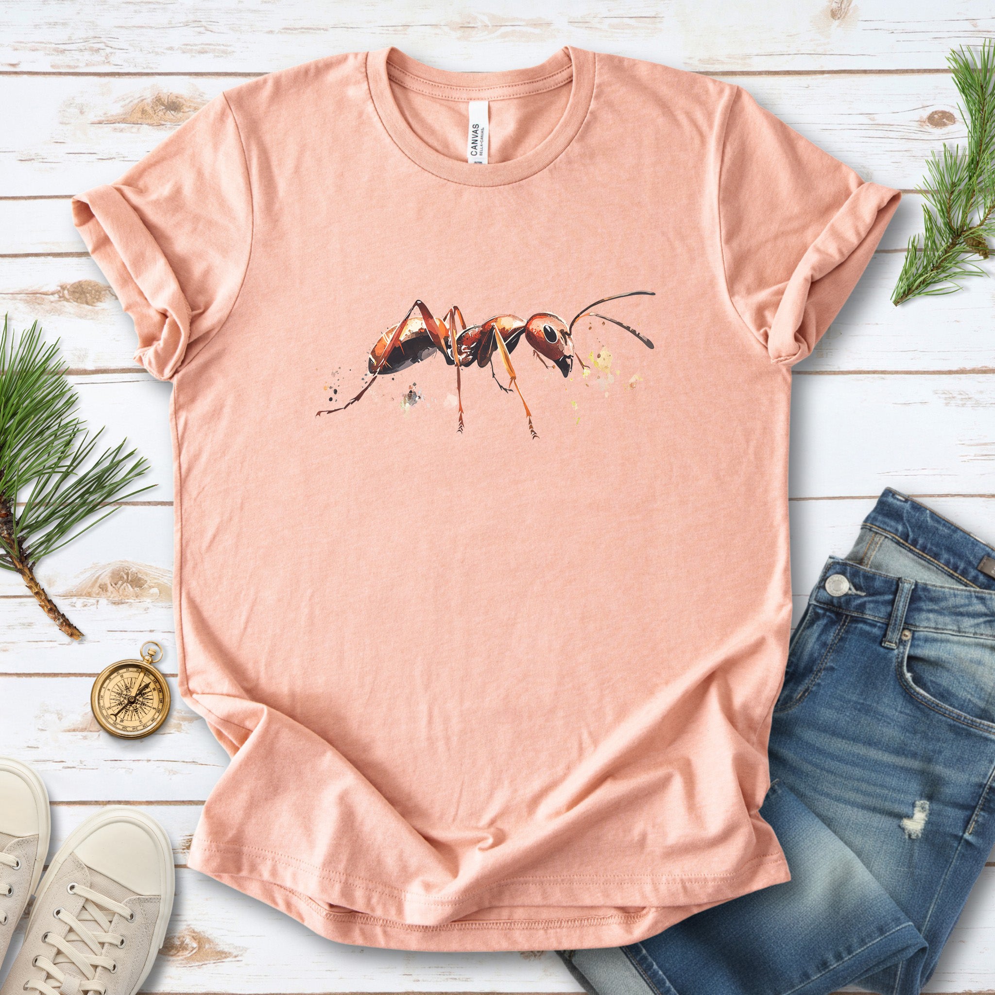 Watercolor Ant T-Shirt – Insect Lover Nature Art Tee