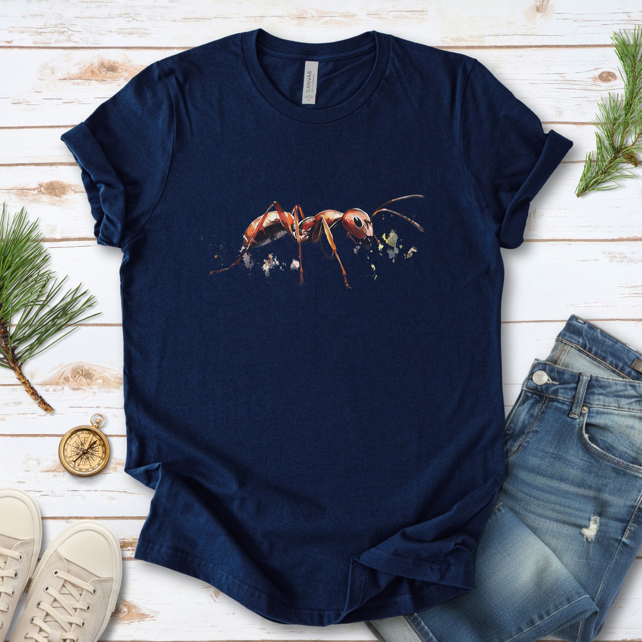 Watercolor Ant T-Shirt – Insect Lover Nature Art Tee