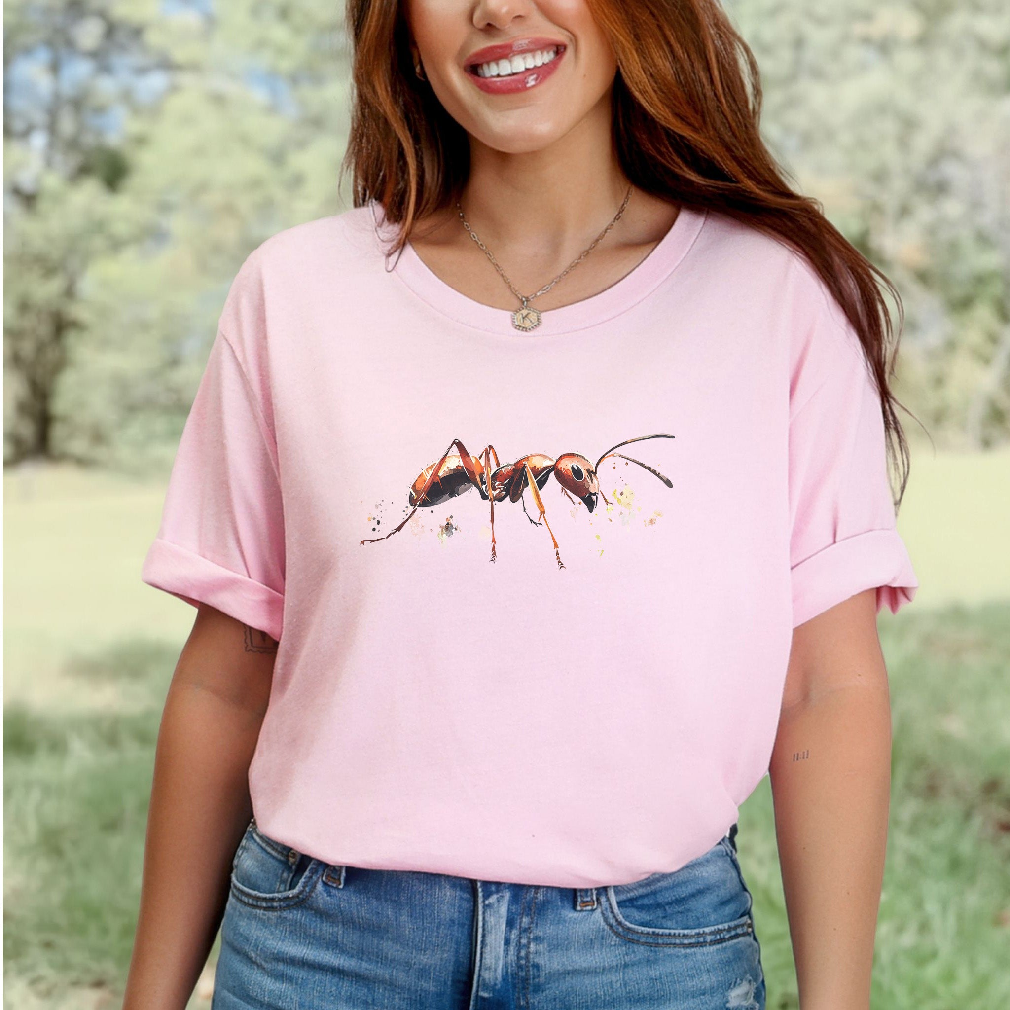 Watercolor Ant T-Shirt – Insect Lover Nature Art Tee