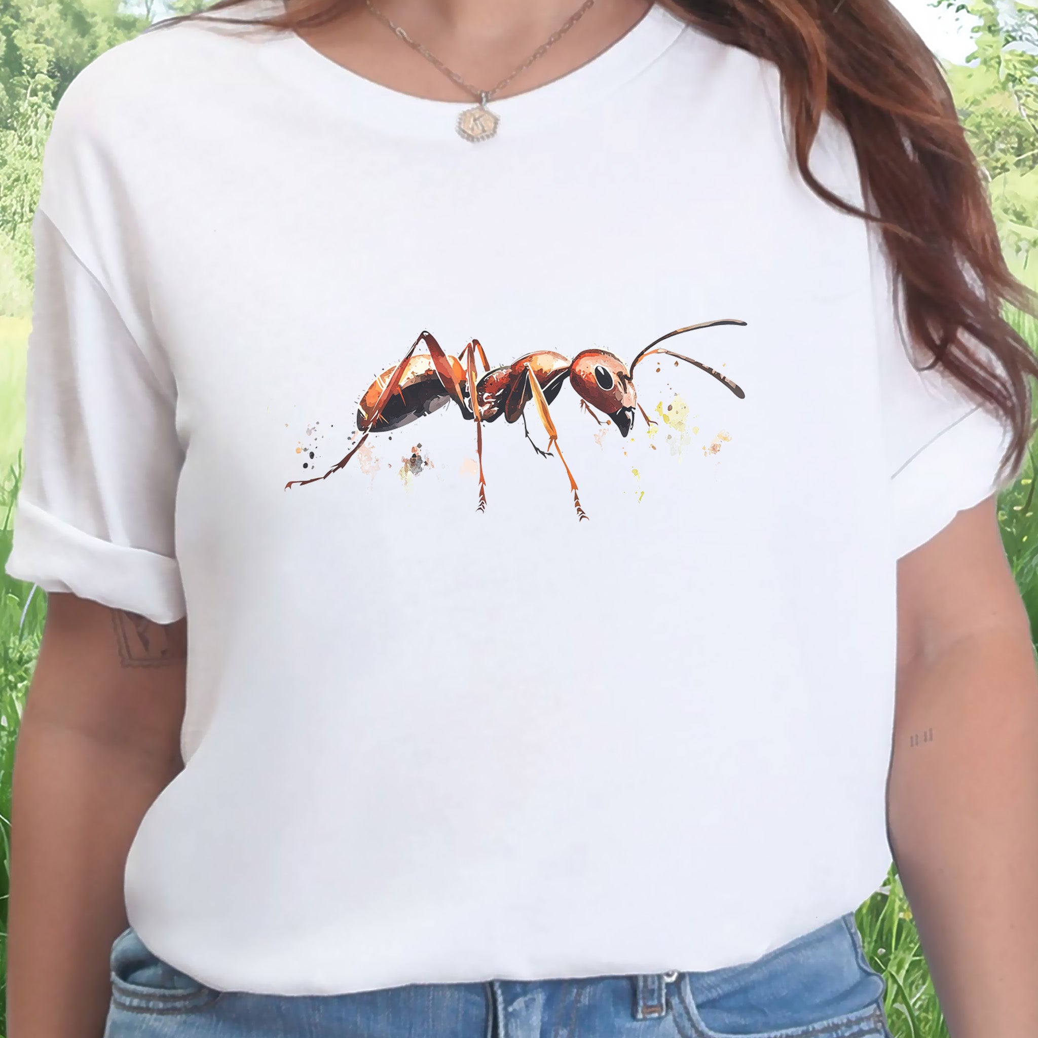 Watercolor Ant T-Shirt – Insect Lover Nature Art Tee