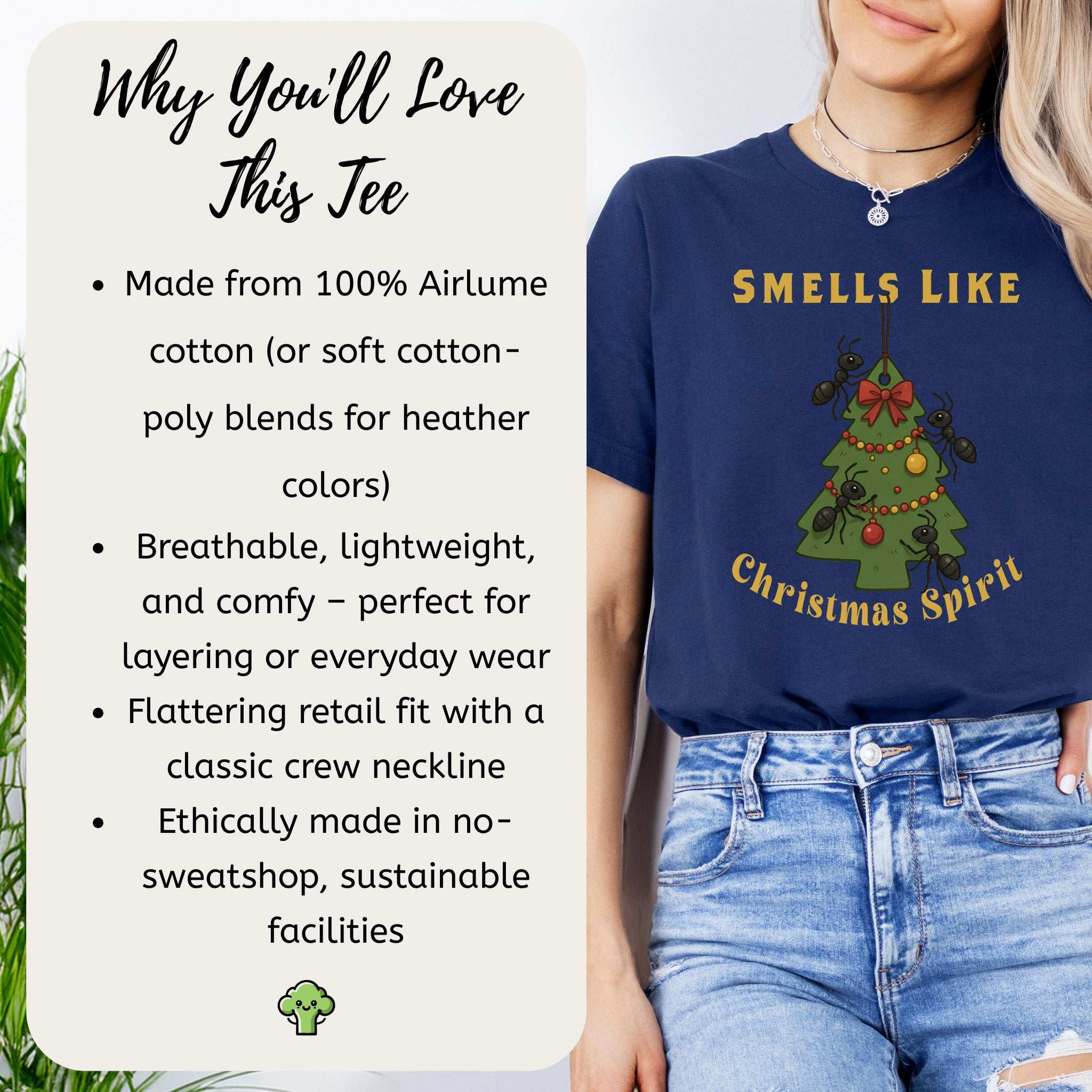 Smells Like Christmas Spirit T-Shirt – Funny Ant Holiday Tree Tee