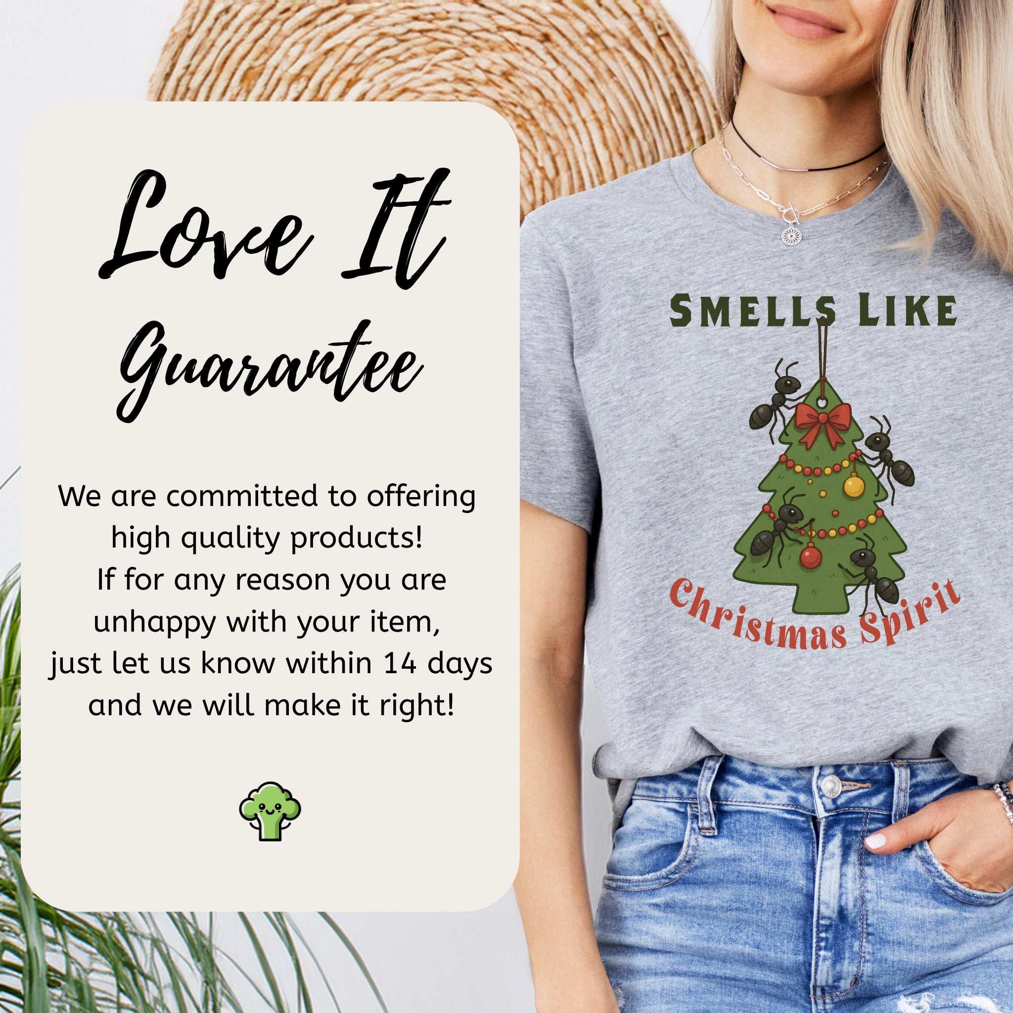 Smells Like Christmas Spirit T-Shirt – Funny Ant Holiday Tree Tee