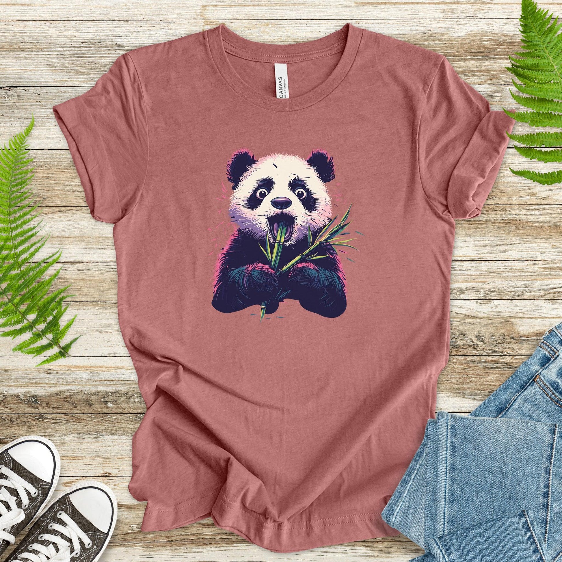 Panda Eating Bamboo Funny T-Shirt - TShirtree