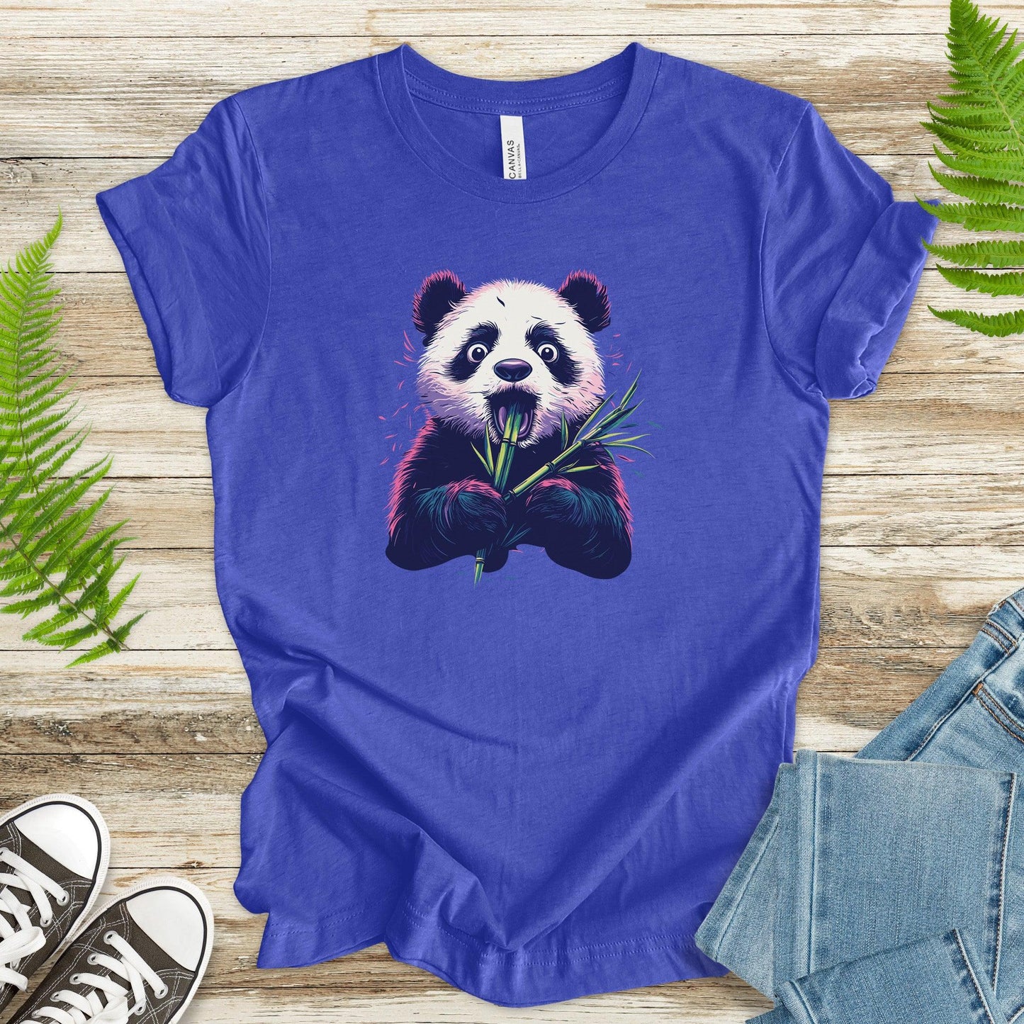 Panda Eating Bamboo Funny T-Shirt - TShirtree