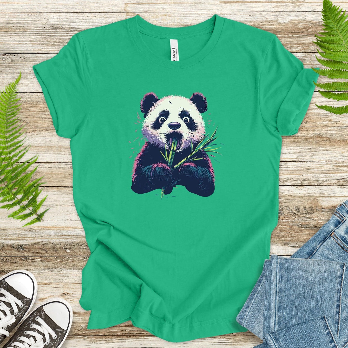 Panda Eating Bamboo Funny T-Shirt - TShirtree