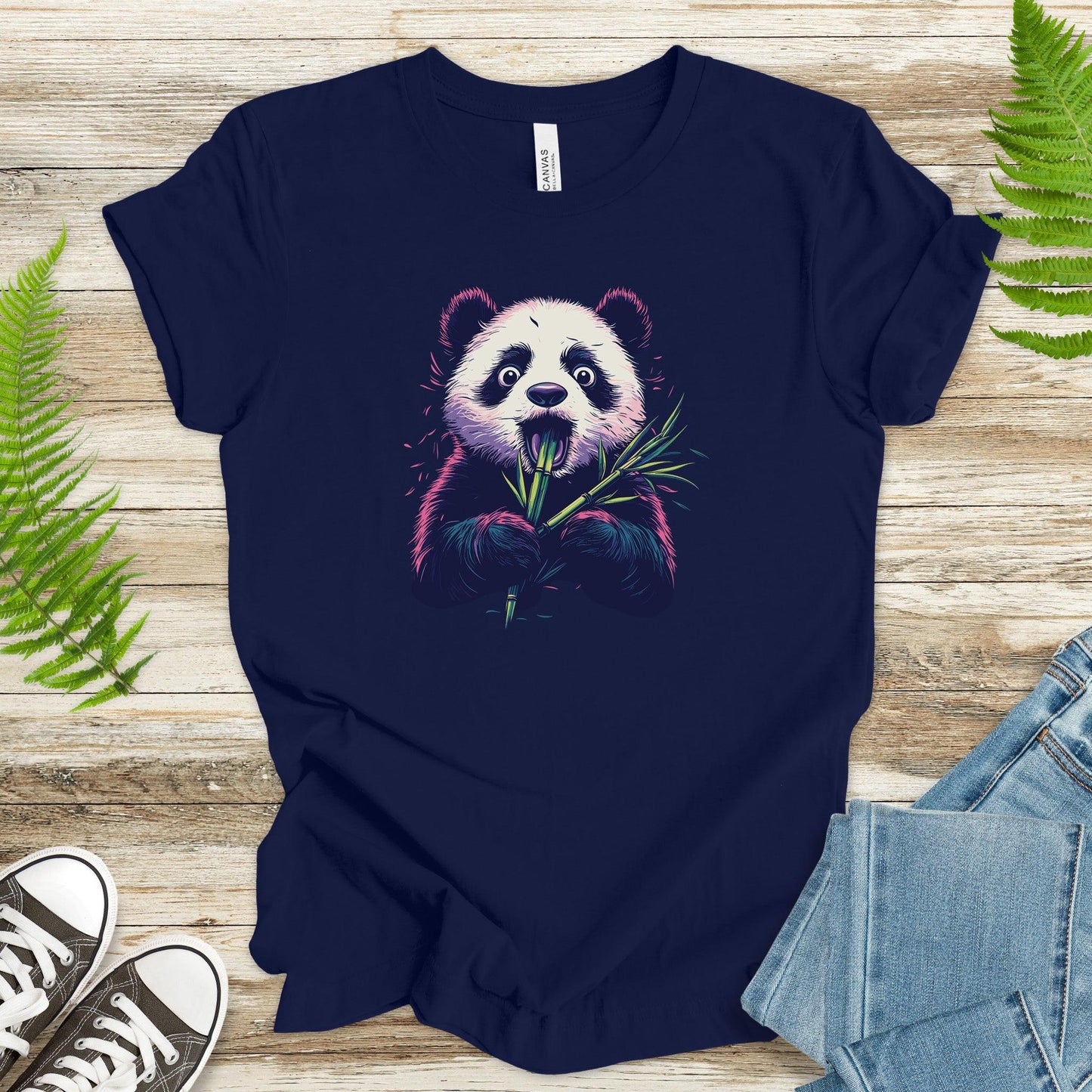 Panda Eating Bamboo Funny T-Shirt - TShirtree