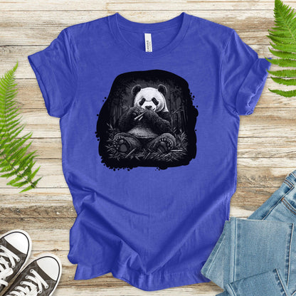 Panda Eating Bamboo T-Shirt – Wildlife Illustration - TShirtree