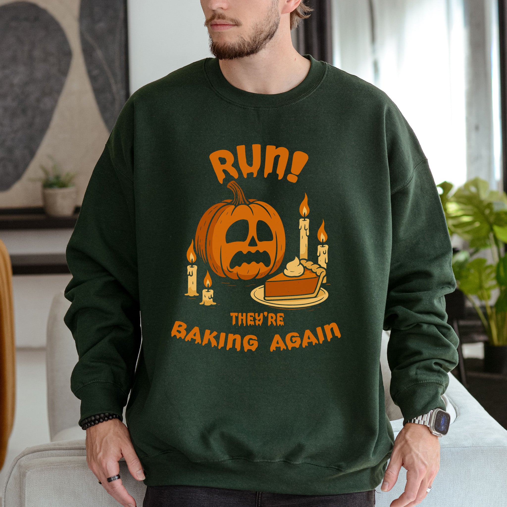 Pumpkin Pie Panic Sweatshirt – Funny Halloween & Thanksgiving Baking Sweater