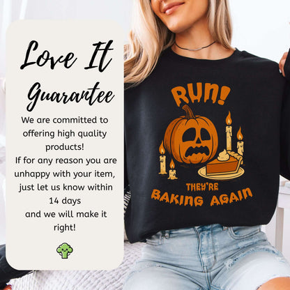 Pumpkin Pie Panic Sweatshirt – Funny Halloween & Thanksgiving Baking Sweater