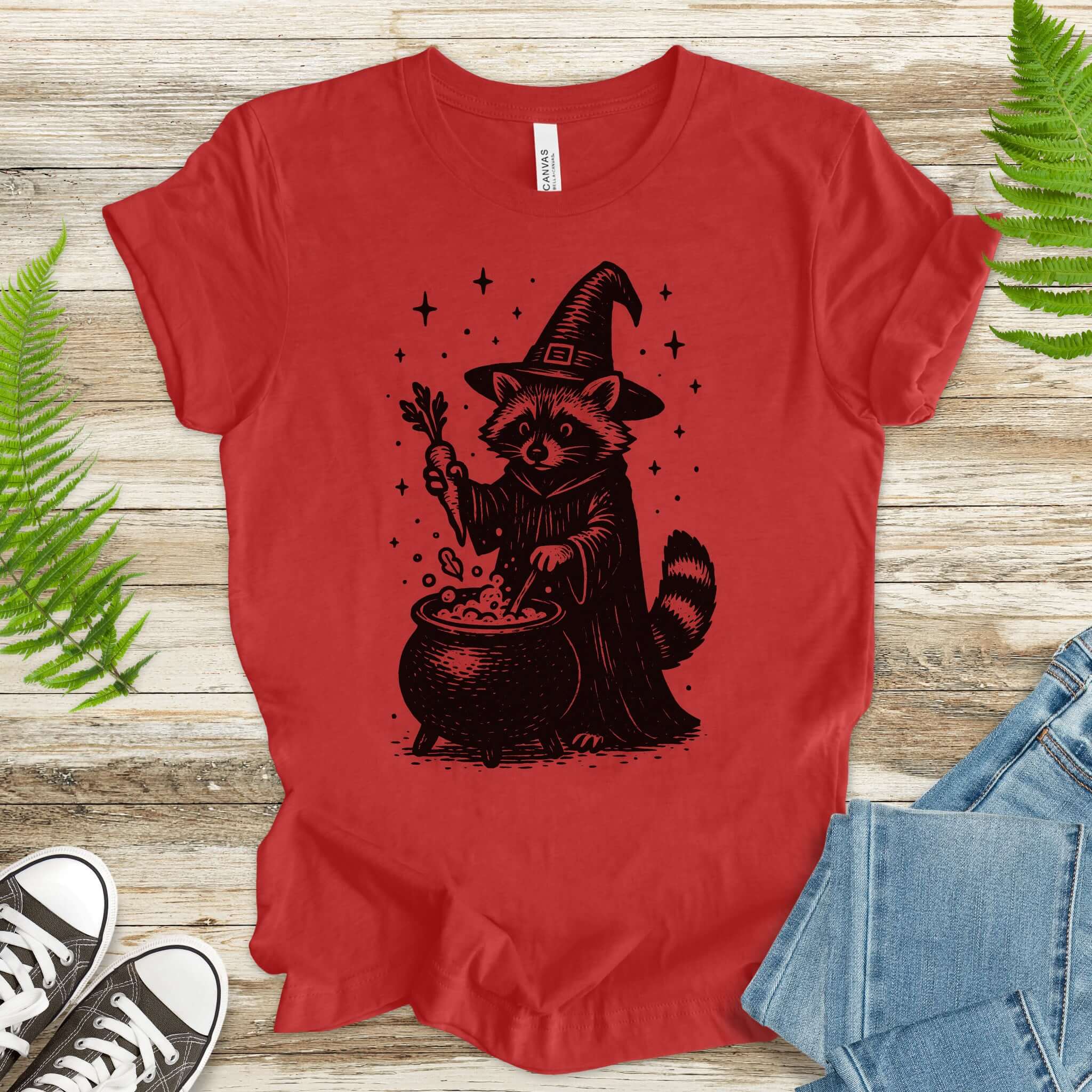 Raccoon Witch Cooking Magic T-Shirt