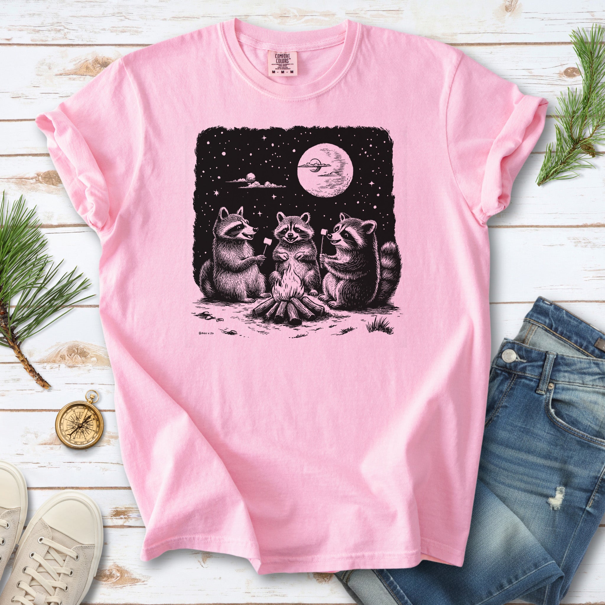 Raccoon Campfire Party Comfort Colors Shirt
