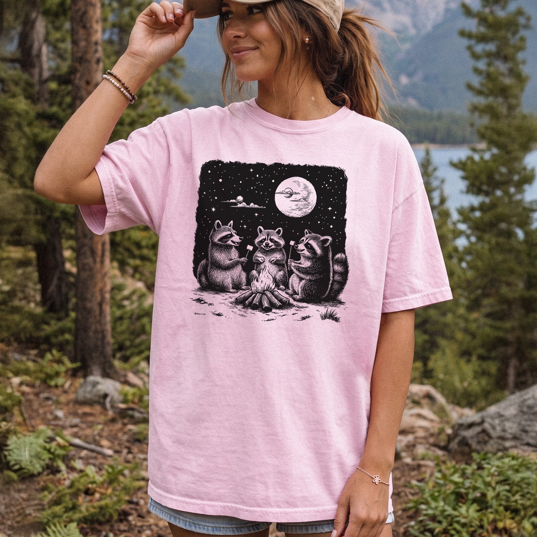 Raccoon Campfire Party Comfort Colors Shirt