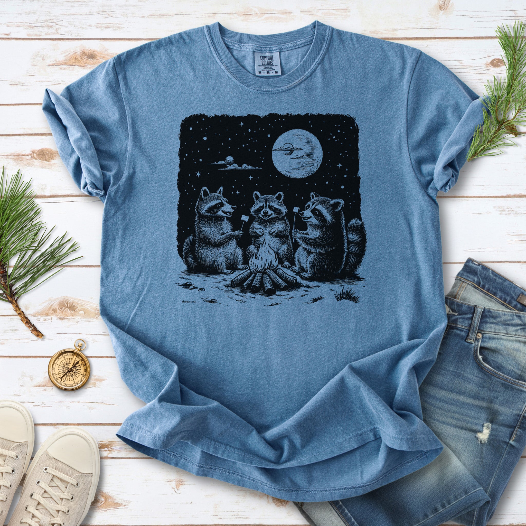Raccoon Campfire Party Comfort Colors Shirt