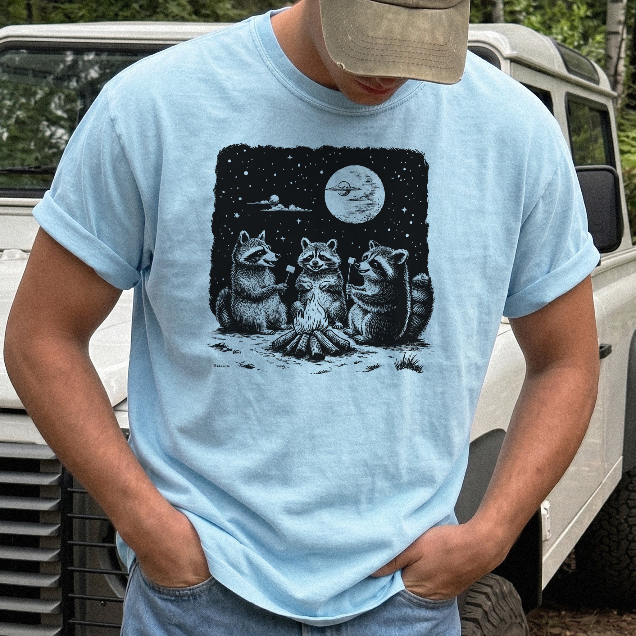 Raccoon Campfire Party Comfort Colors Shirt