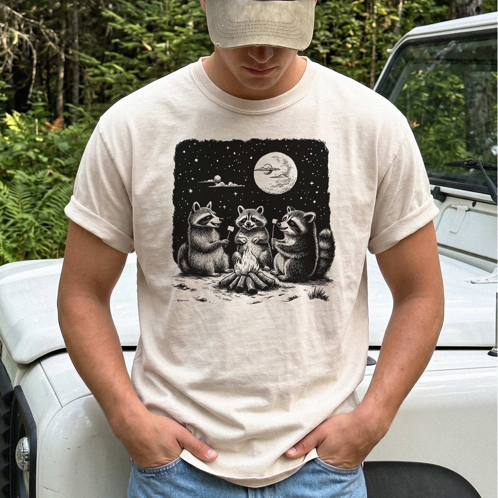 Raccoon Campfire Party Comfort Colors Shirt