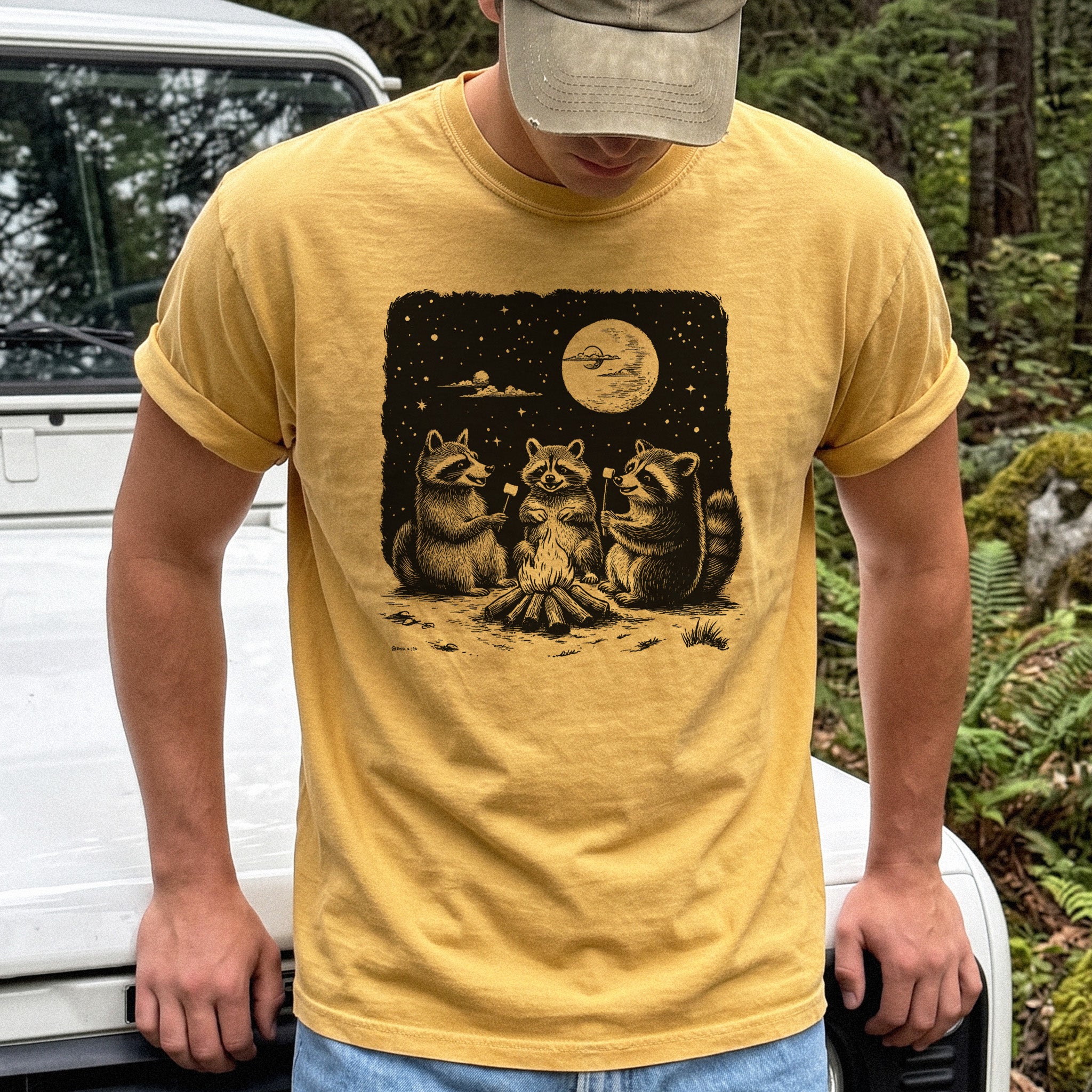 Raccoon Campfire Party Comfort Colors Shirt