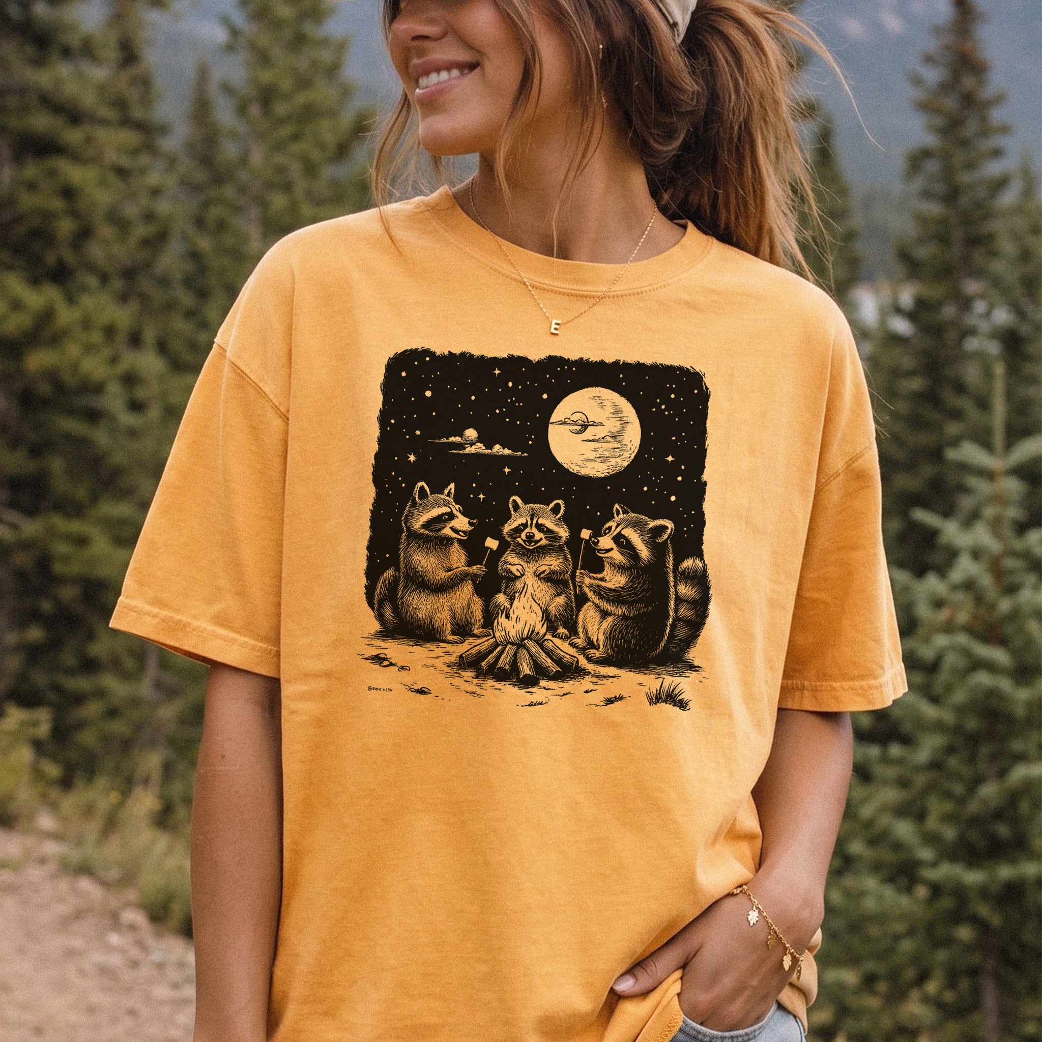 Raccoon Campfire Party Comfort Colors Shirt