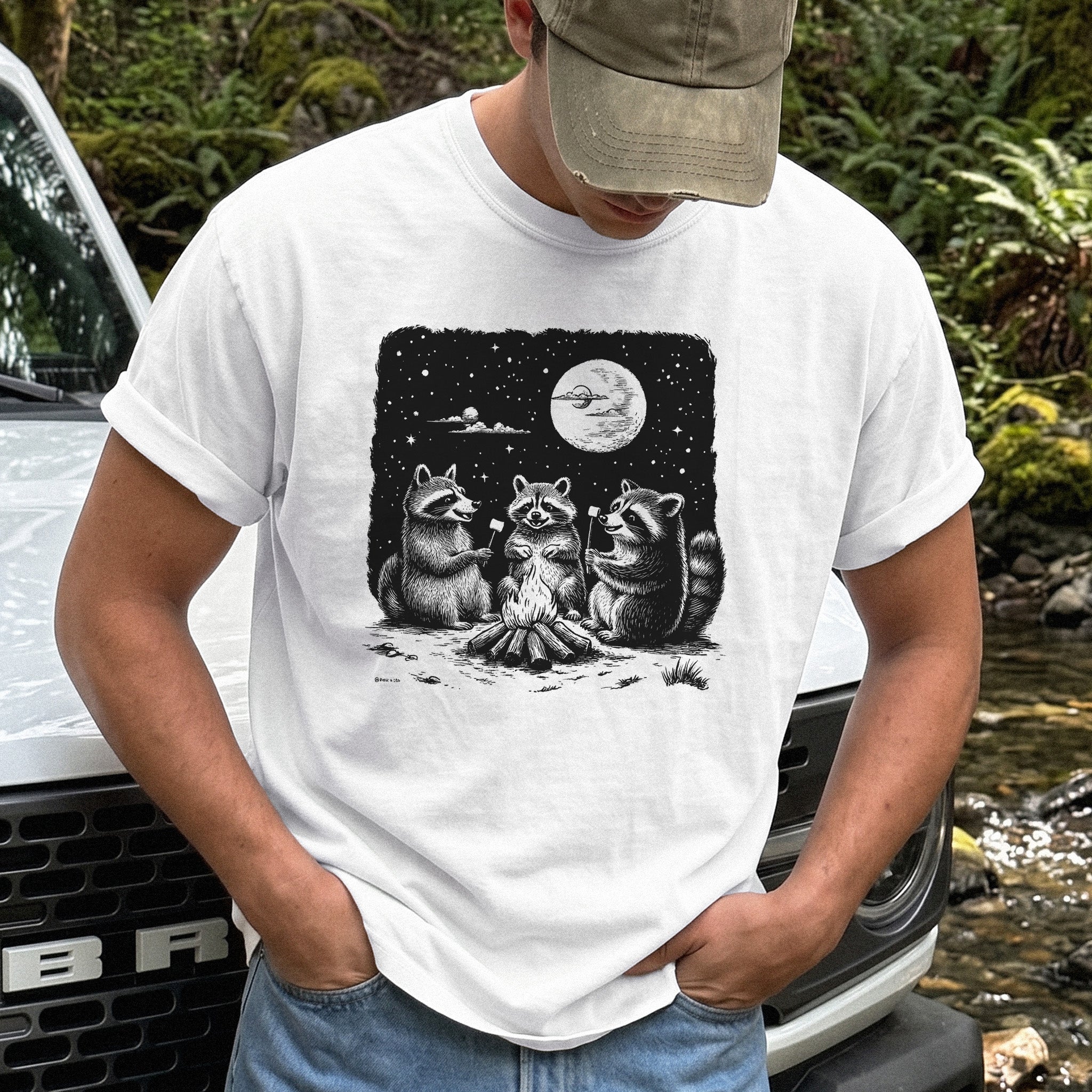 Raccoon Campfire Party Comfort Colors Shirt