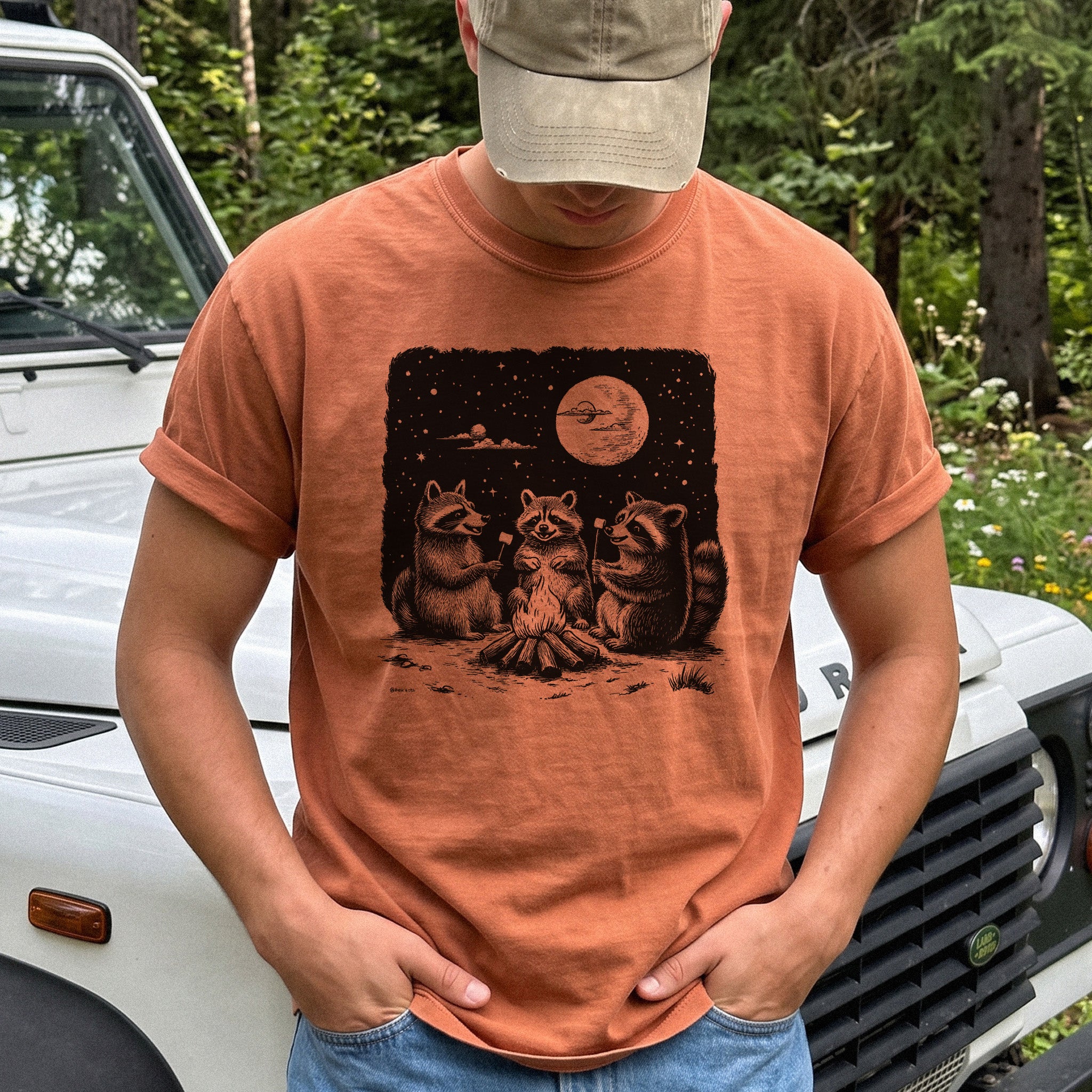 Raccoon Campfire Party Comfort Colors Shirt