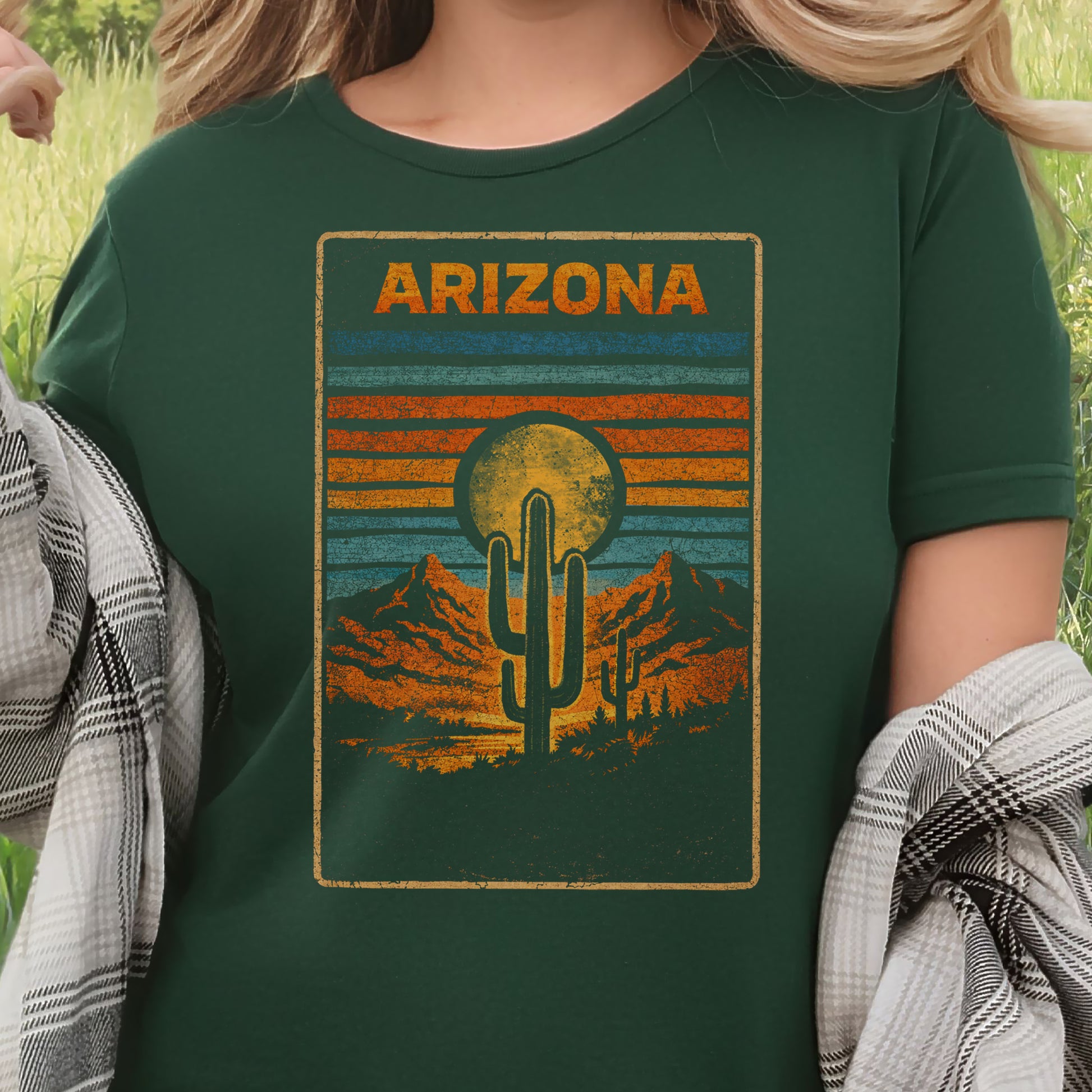 Arizona Cactus Desert Dreamer Saguaro Sunset Vintage Adventure T-Shirt