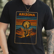 Arizona Cactus Desert Dreamer Saguaro Sunset Vintage Adventure T-Shirt
