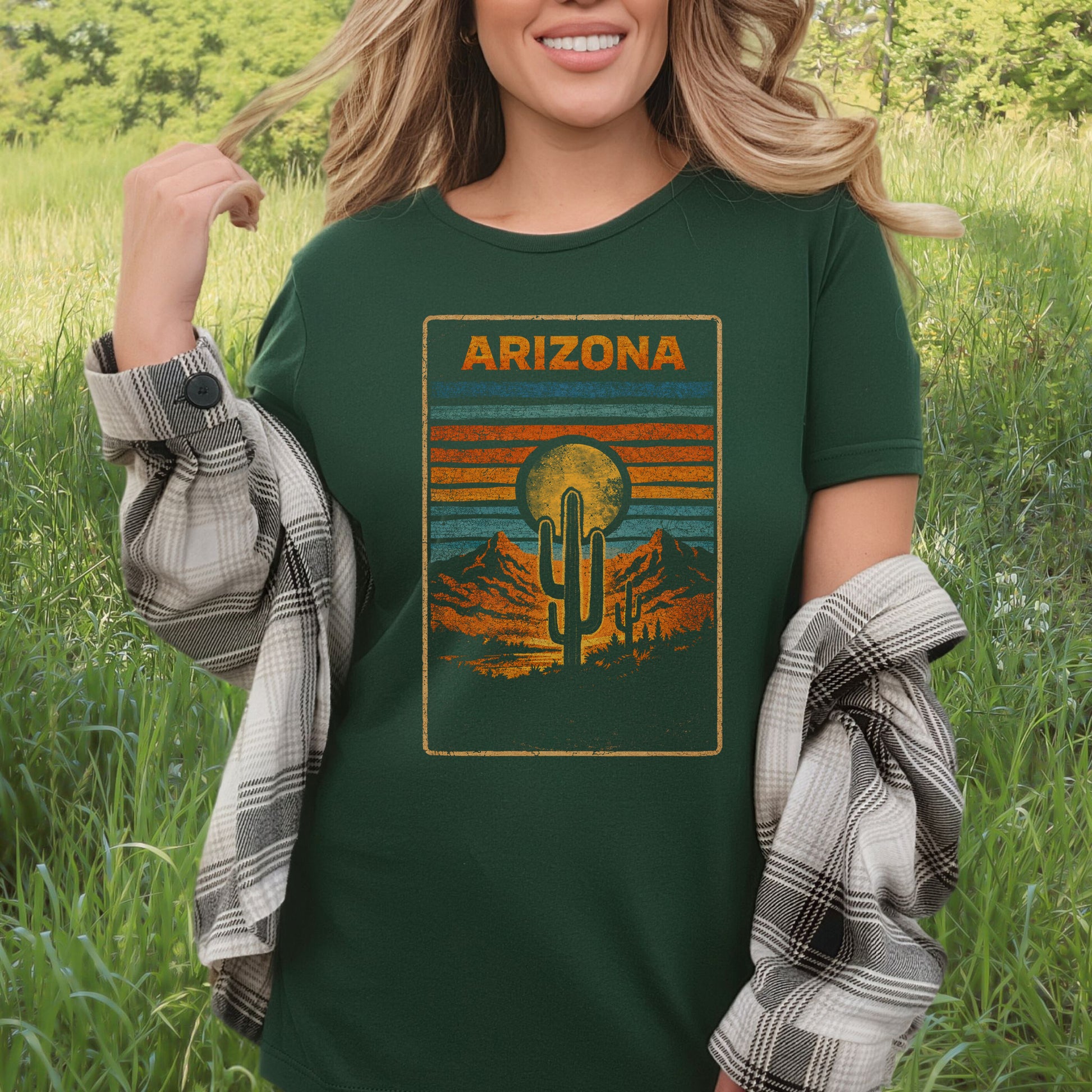 Arizona Cactus Desert Dreamer Saguaro Sunset Vintage Adventure T-Shirt