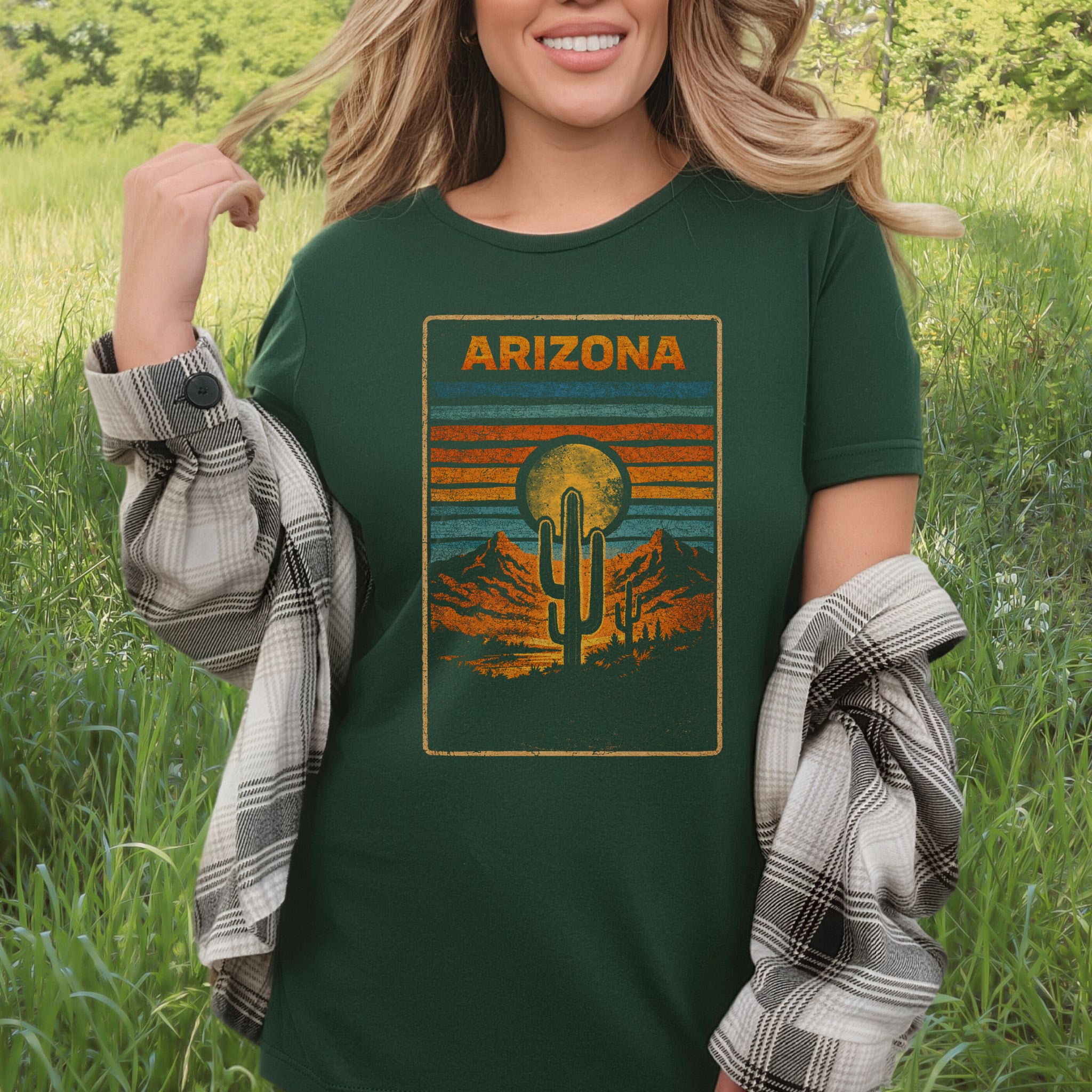 Arizona Cactus Desert Dreamer Saguaro Sunset Vintage Adventure T-Shirt