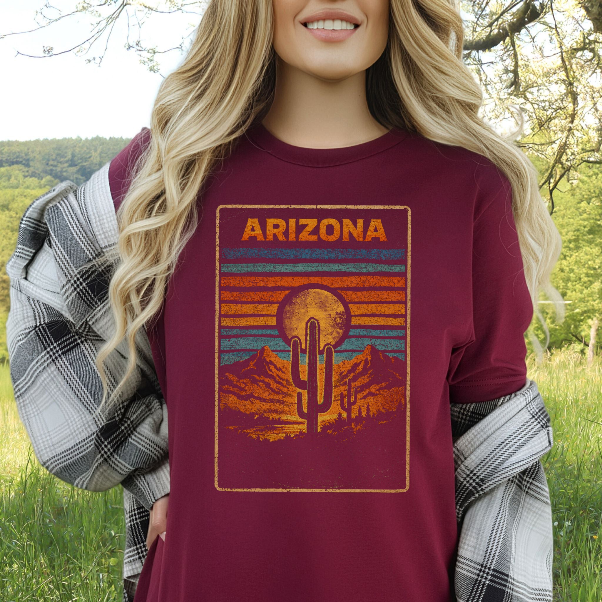 Arizona Cactus Desert Dreamer Saguaro Sunset Vintage Adventure T-Shirt