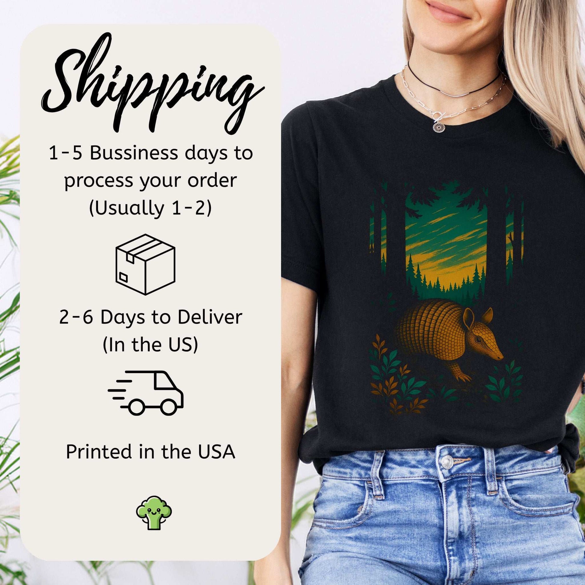 Armadillo Spirit Animal T-Shirt – Mystical Forest Totem Vibes