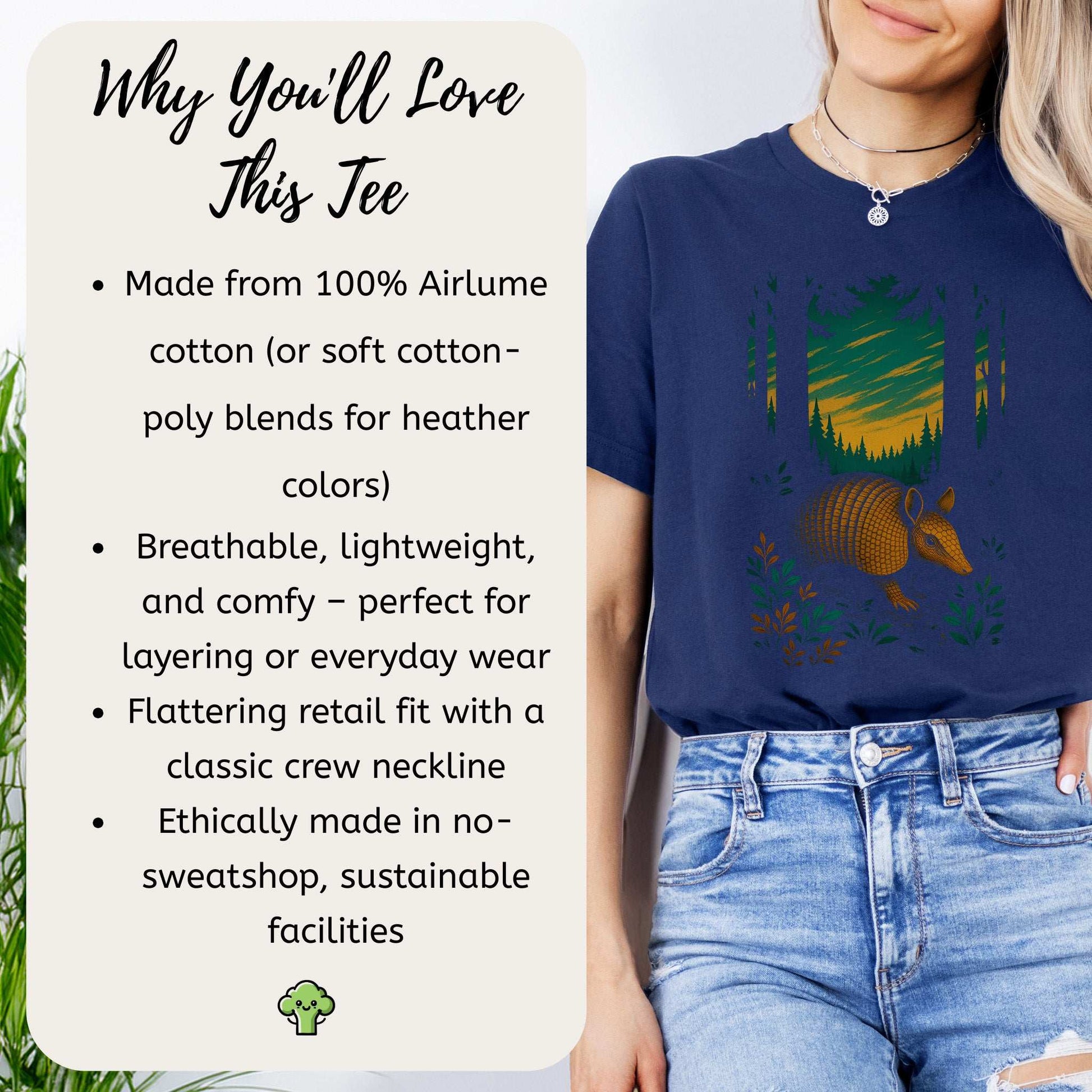 Armadillo Spirit Animal T-Shirt – Mystical Forest Totem Vibes