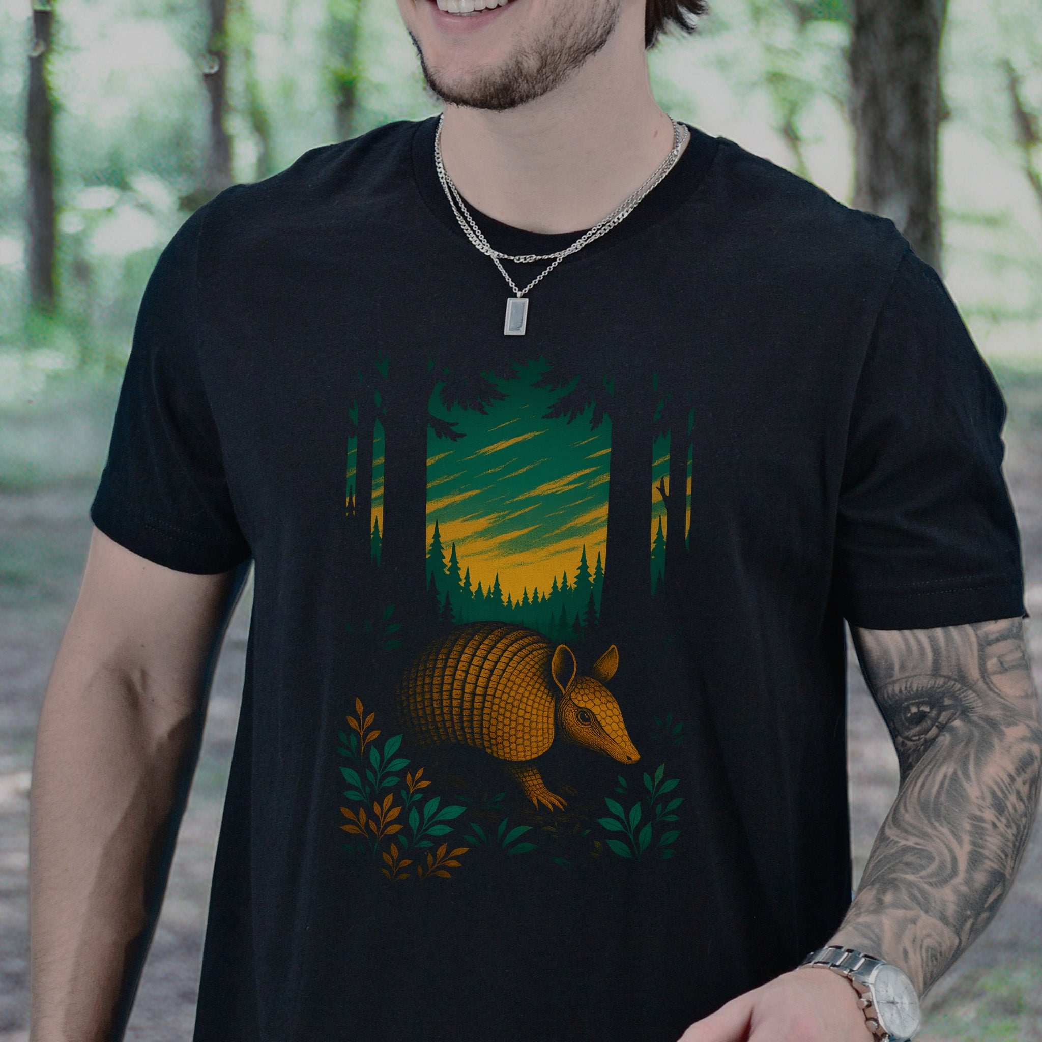 Armadillo Spirit Animal T-Shirt – Mystical Forest Totem Vibes