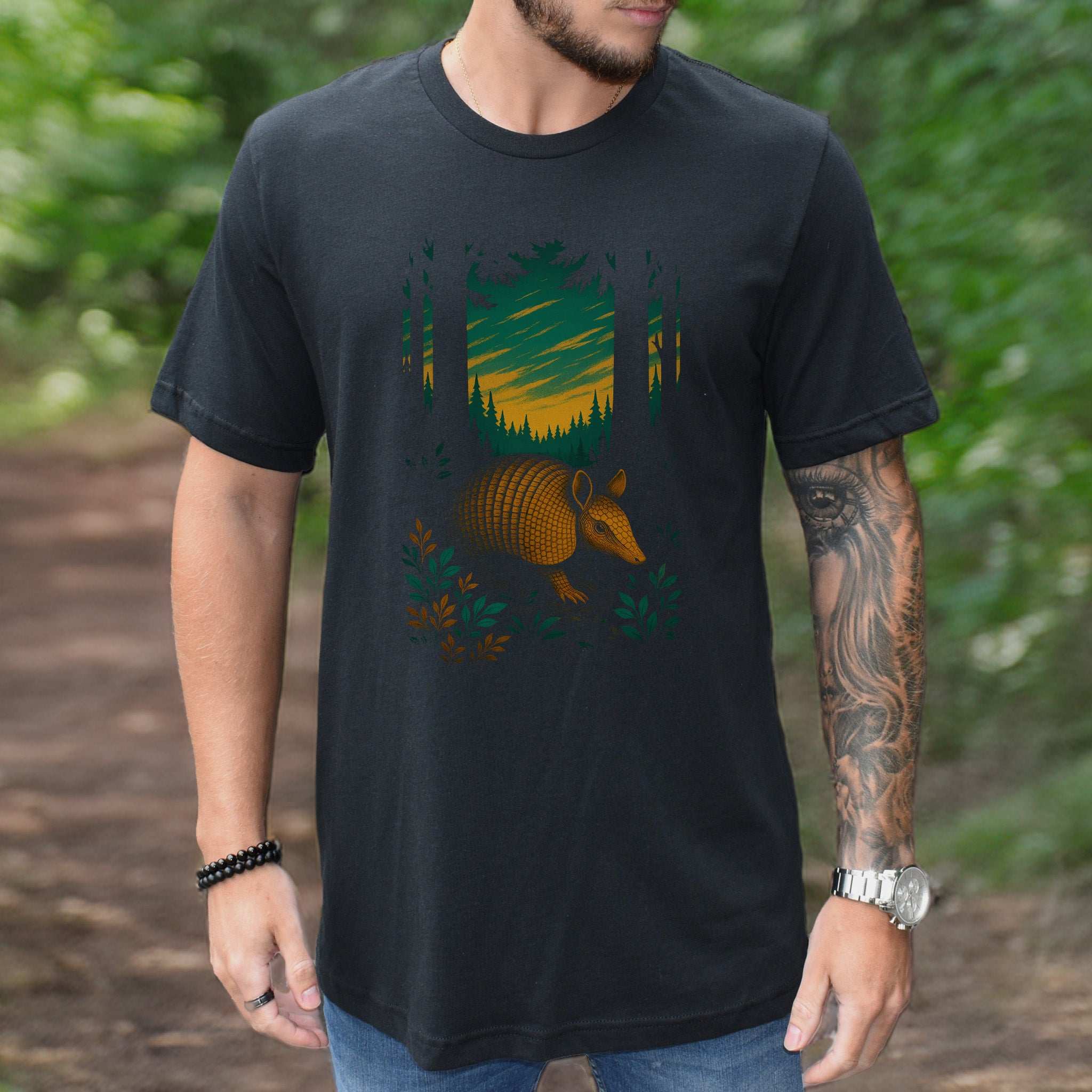 Armadillo Spirit Animal T-Shirt – Mystical Forest Totem Vibes