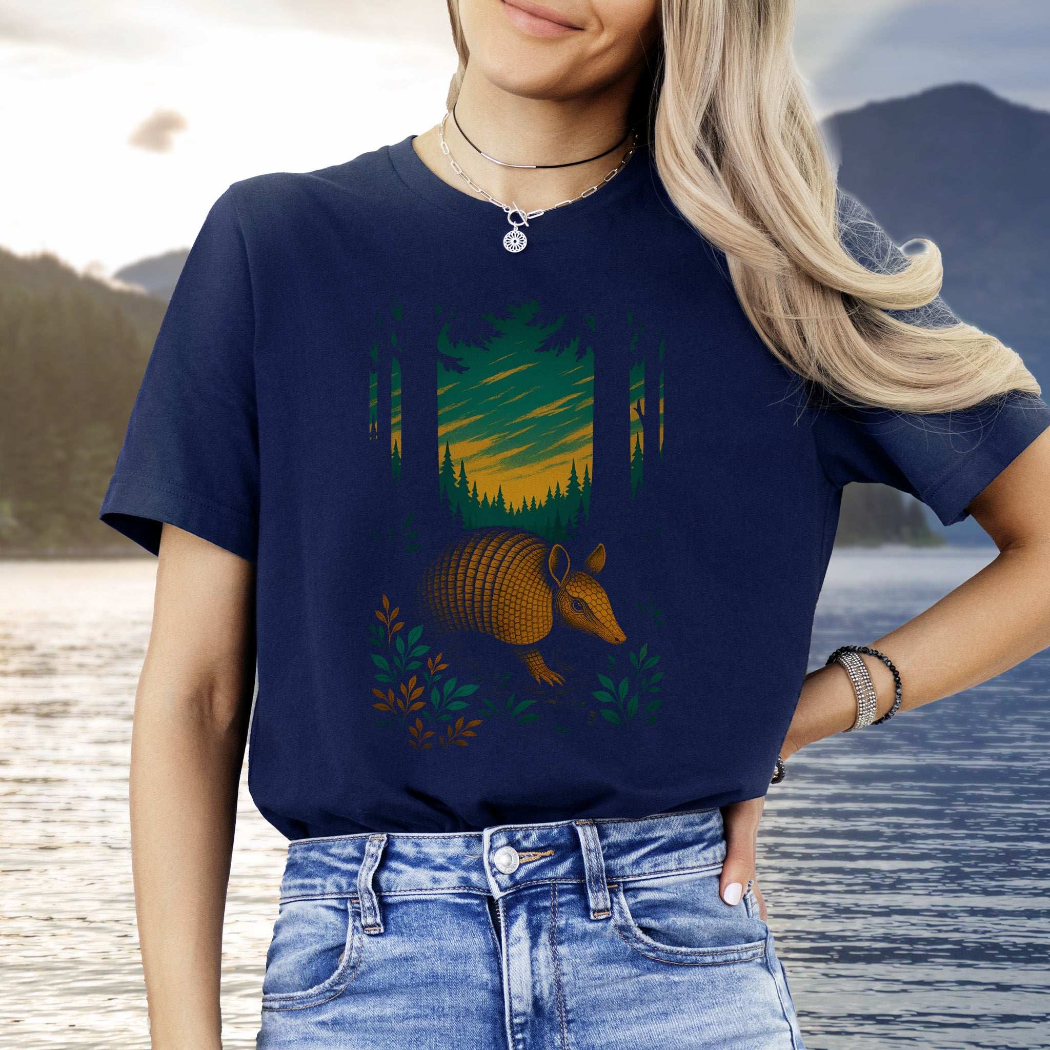 Armadillo Spirit Animal T-Shirt – Mystical Forest Totem Vibes