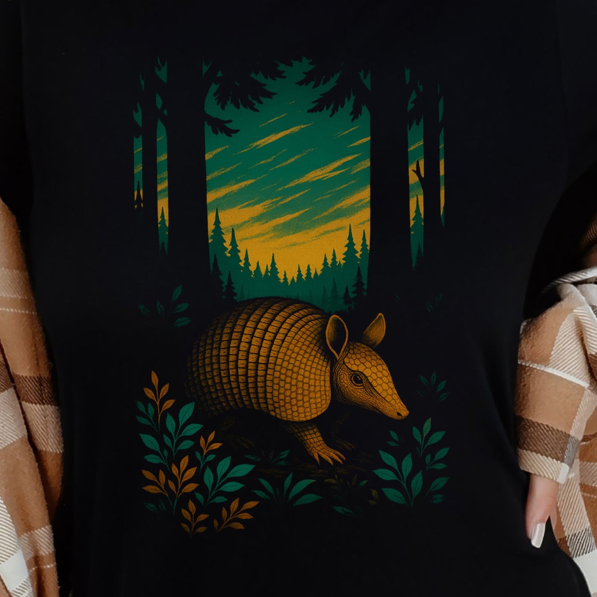 Armadillo Spirit Animal T-Shirt – Mystical Forest Totem Vibes