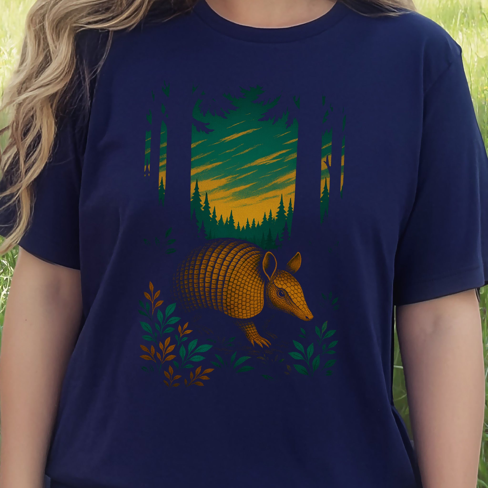 Armadillo Spirit Animal T-Shirt – Mystical Forest Totem Vibes