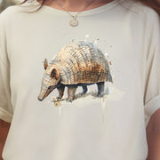 Watercolor Armadillo T-Shirt – Vintage Wildlife Art Tee