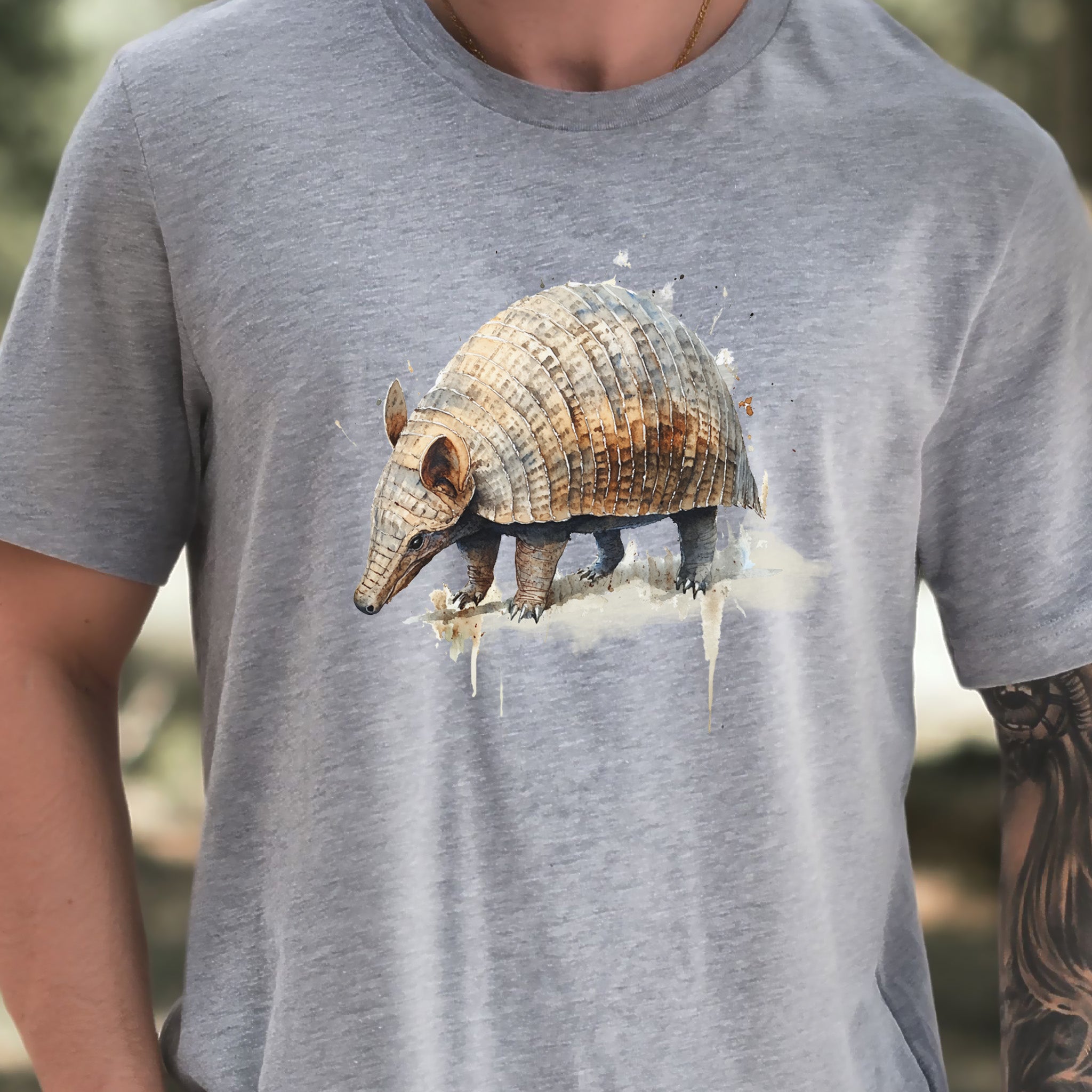 Watercolor Armadillo T-Shirt – Vintage Wildlife Art Tee