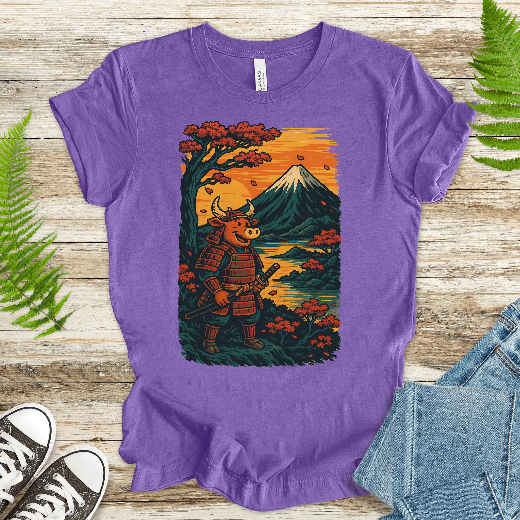 Samurai Bull T-Shirt – Bold Retro Japanese Warrior Tee