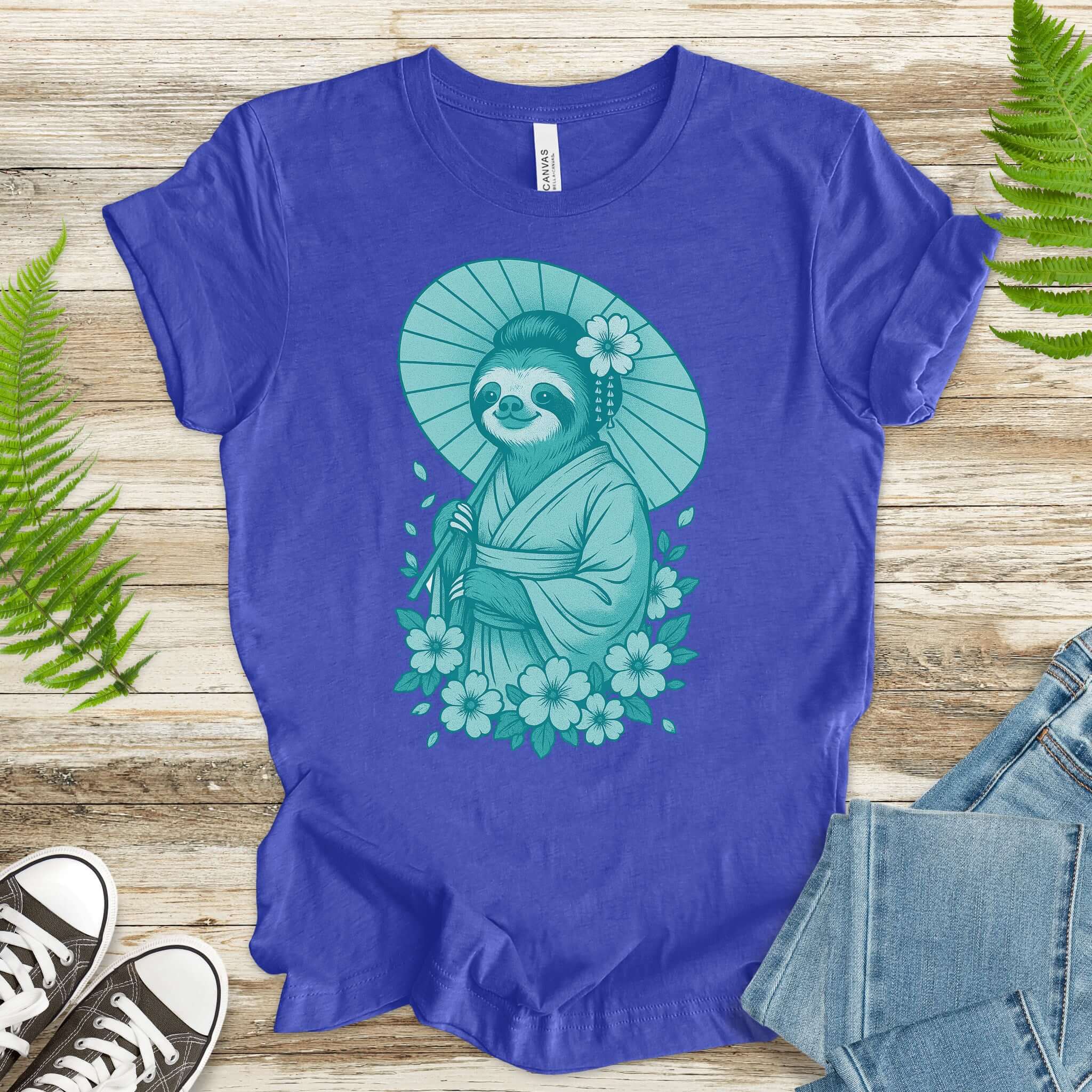 Elegant Sloth Geisha Japanese Style T-Shirt