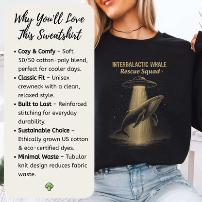 Intergalactic Whale Rescue Squad Sweatshirt – Funny Space Whale Mission