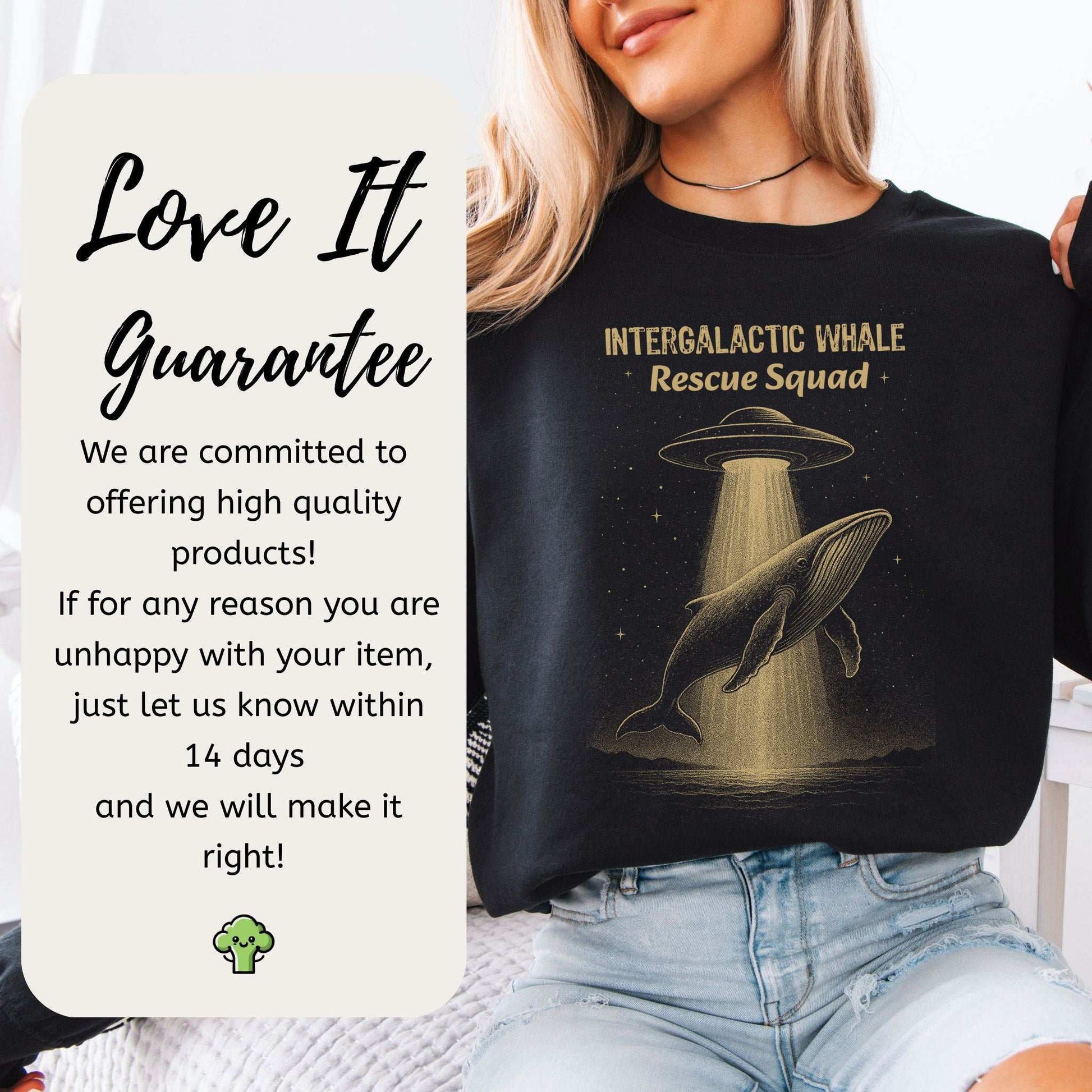 Intergalactic Whale Rescue Squad Sweatshirt – Funny Space Whale Mission