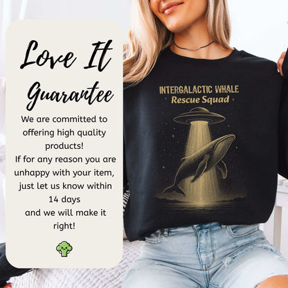 Intergalactic Whale Rescue Squad Sweatshirt – Funny Space Whale Mission