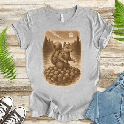 Squirrel & Nuts by the Lake – Japanese Style T-Shirt