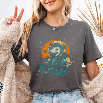 DJ Opossum Astronaut T-Shirt – Funny Space Rave Possum Tee