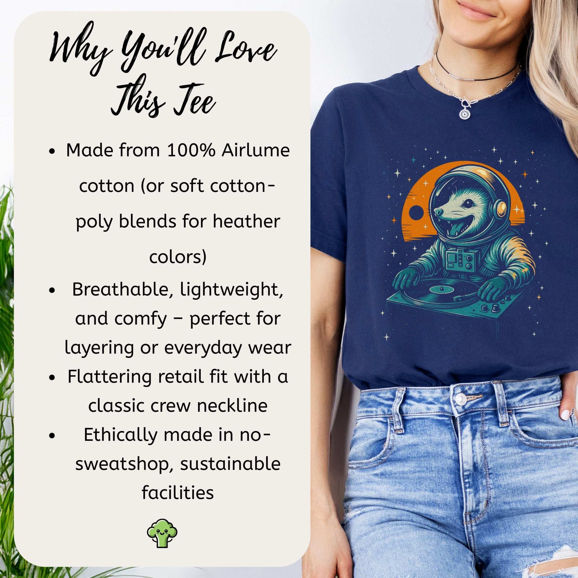 DJ Opossum Astronaut T-Shirt – Funny Space Rave Possum Tee